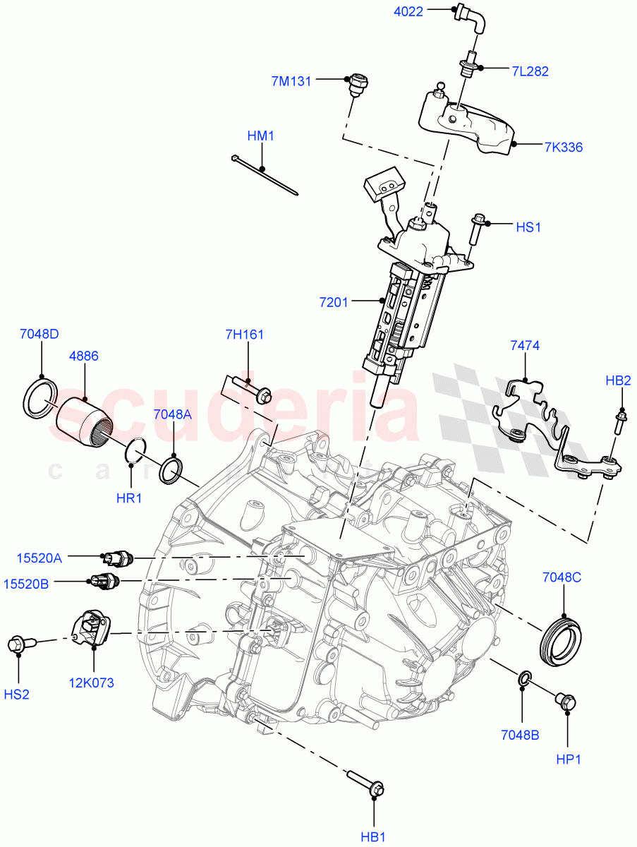 Manual Transmission External Cmpnts (2.0L I4 DSL MID DOHC AJ200, 6 Speed Manual Trans-JLR M66 2WD, 6 Speed Manual Trans M66 - AWD) ((V) FROMGH000001) of Land Rover Land Rover Discovery Sport (2015+) [2.0 Turbo Petrol GTDI]