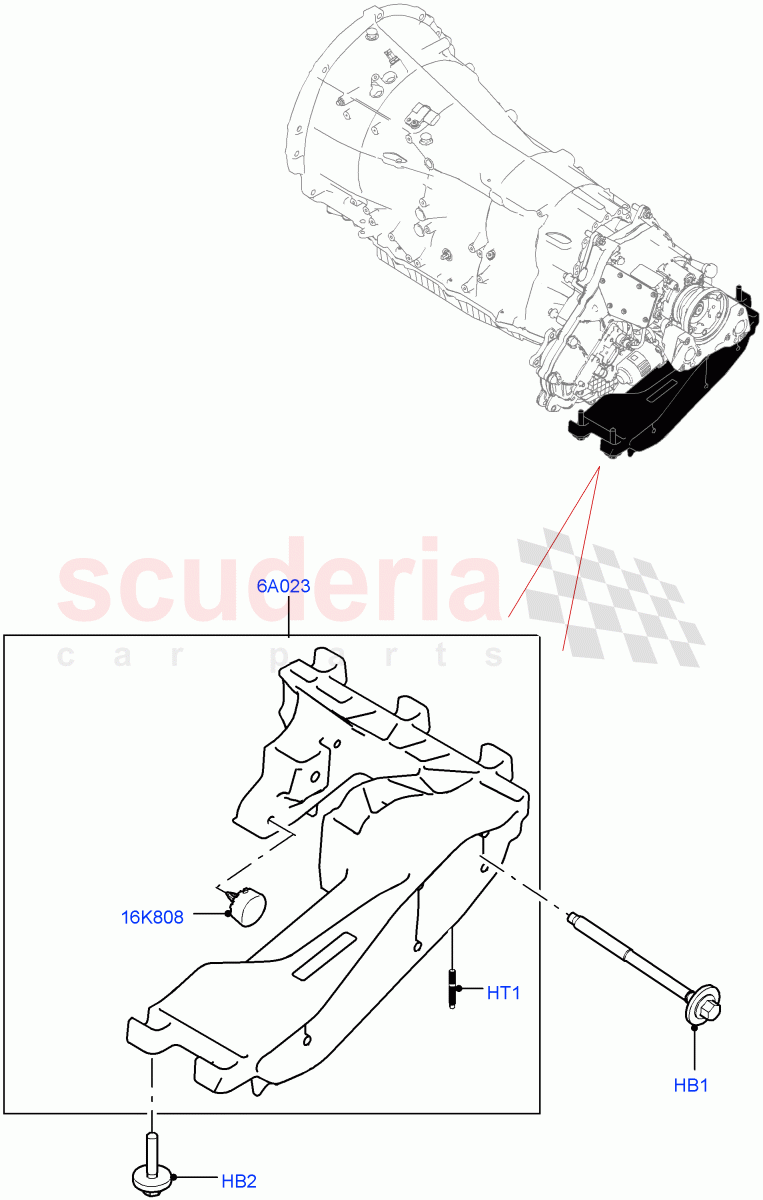 Transmission Mounting (2.0L AJ200P Hi PHEV) ((V) FROMMA000001) of Land Rover Land Rover Range Rover Velar (2017+) [2.0 Turbo Diesel]