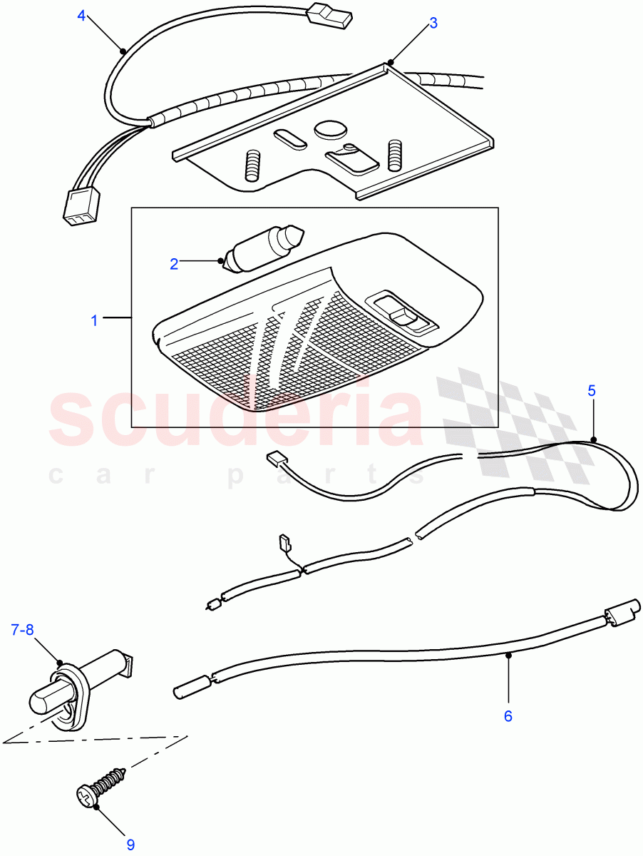 Interior Lamps ((V) FROM7A000001) of Land Rover Land Rover Defender (2007-2016)