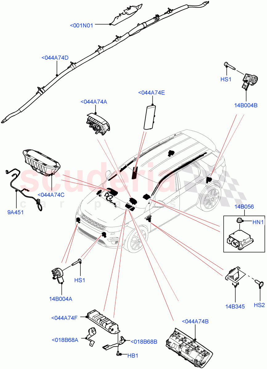 Airbag System (Changsu (China)) ((V) FROMFG000001) of Land Rover Land Rover Discovery Sport (2015+) [2.0 Turbo Petrol AJ200P]
