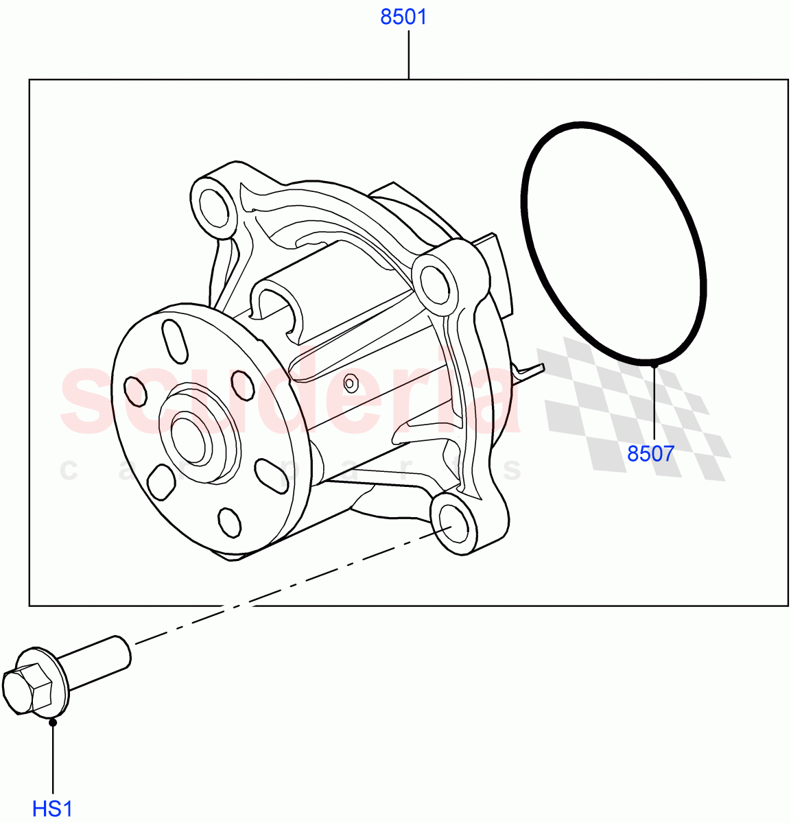 Water Pump (4.4L DOHC DITC V8 Diesel) ((V) FROMBA000001) of Land Rover Land Rover Range Rover (2010-2012) [4.4 DOHC Diesel V8 DITC]