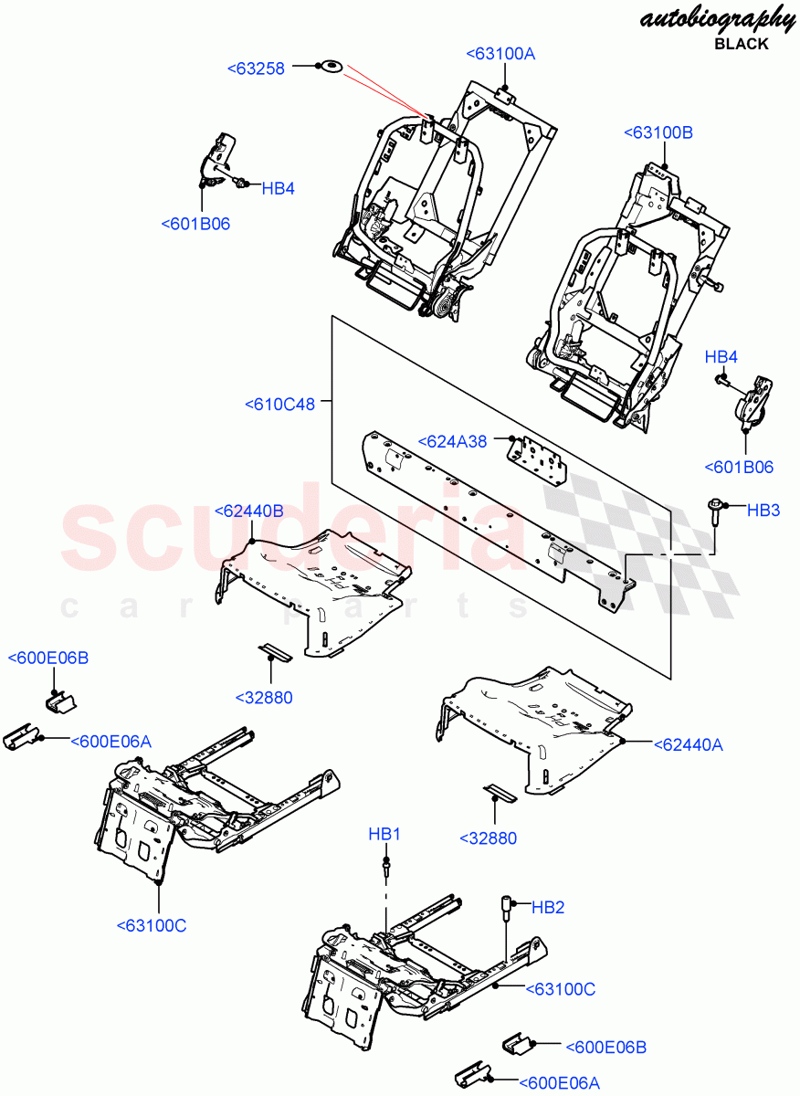 Rear Seat Base (With 2 Rear Small Individual Seats) ((V) FROMJA000001) of Land Rover Land Rover Range Rover (2012-2021) [3.0 I6 Turbo Diesel AJ20D6]