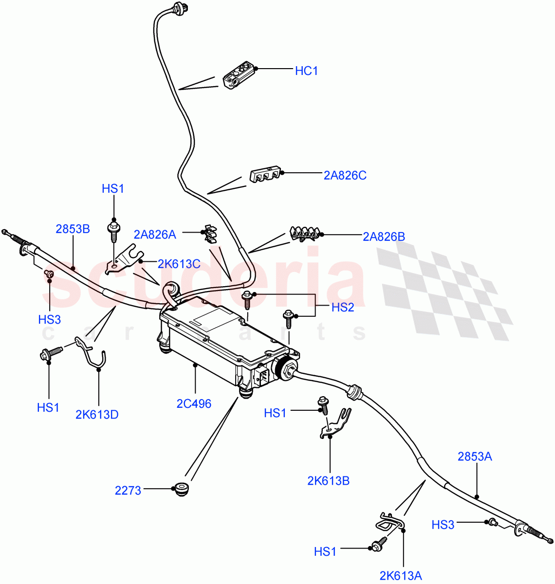 Parking Brake (Electric Parking Brake Actuator And Cables) ((V) FROMAA000001) of Land Rover Land Rover Range Rover (2010-2012) [4.4 DOHC Diesel V8 DITC]