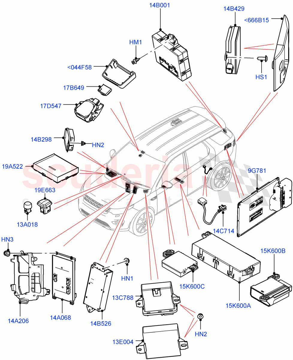 Vehicle Modules And Sensors (Changsu (China)) ((V) FROMFG000001) of Land Rover Land Rover Discovery Sport (2015+) [2.2 Single Turbo Diesel]