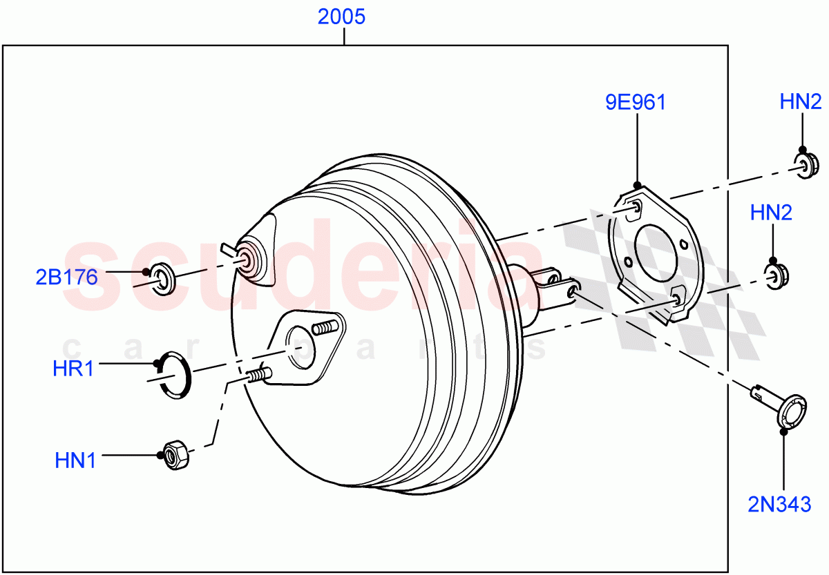 Brake Booster (Nitra Plant Build) ((V) FROMK2000001, (V) TOL2999999) of Land Rover Land Rover Discovery 5 (2017+) [2.0 Turbo Petrol AJ200P]