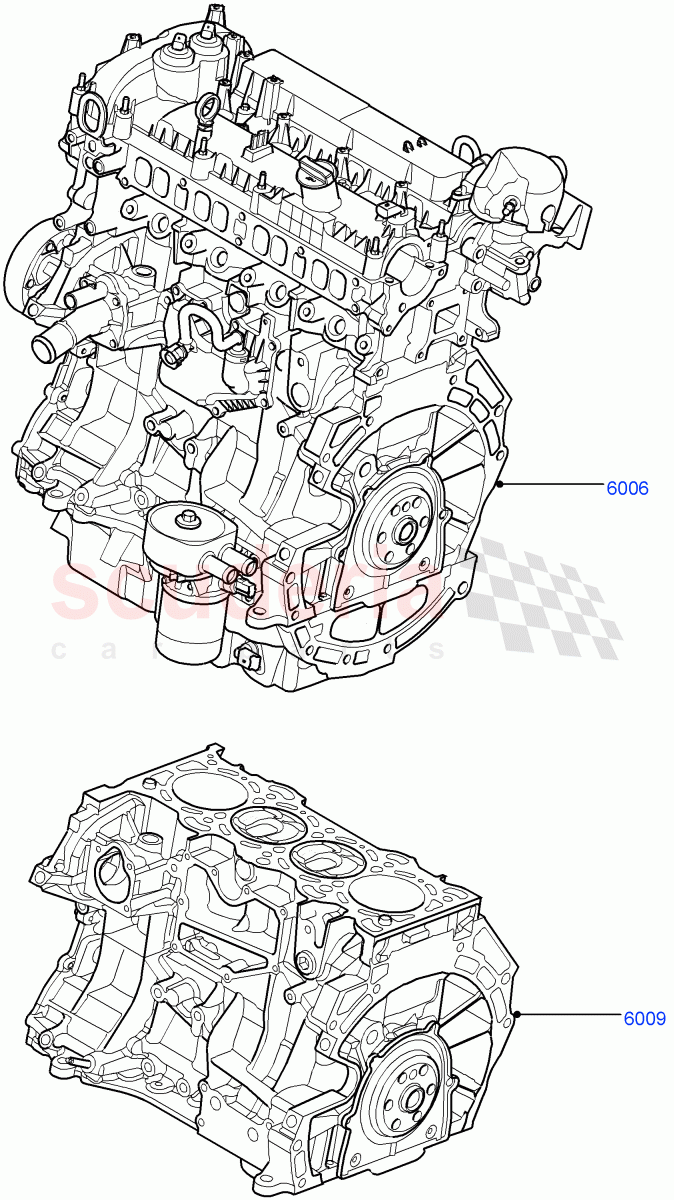 Service Engine And Short Block (2.0L 16V TIVCT T/C 240PS Petrol, Changsu (China)) ((V) FROMEG000001) of Land Rover Land Rover Discovery Sport (2015+) [2.0 Turbo Petrol GTDI]