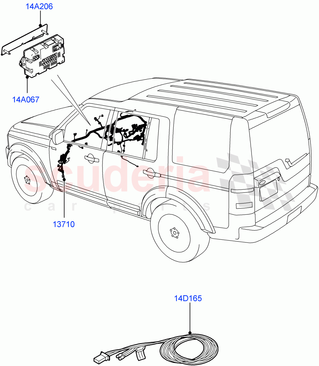 Electrical Wiring - Engine And Dash (Facia) ((V) FROMAA000001) of Land Rover Land Rover Discovery 4 (2010-2016) [3.0 DOHC GDI SC V6 Petrol]