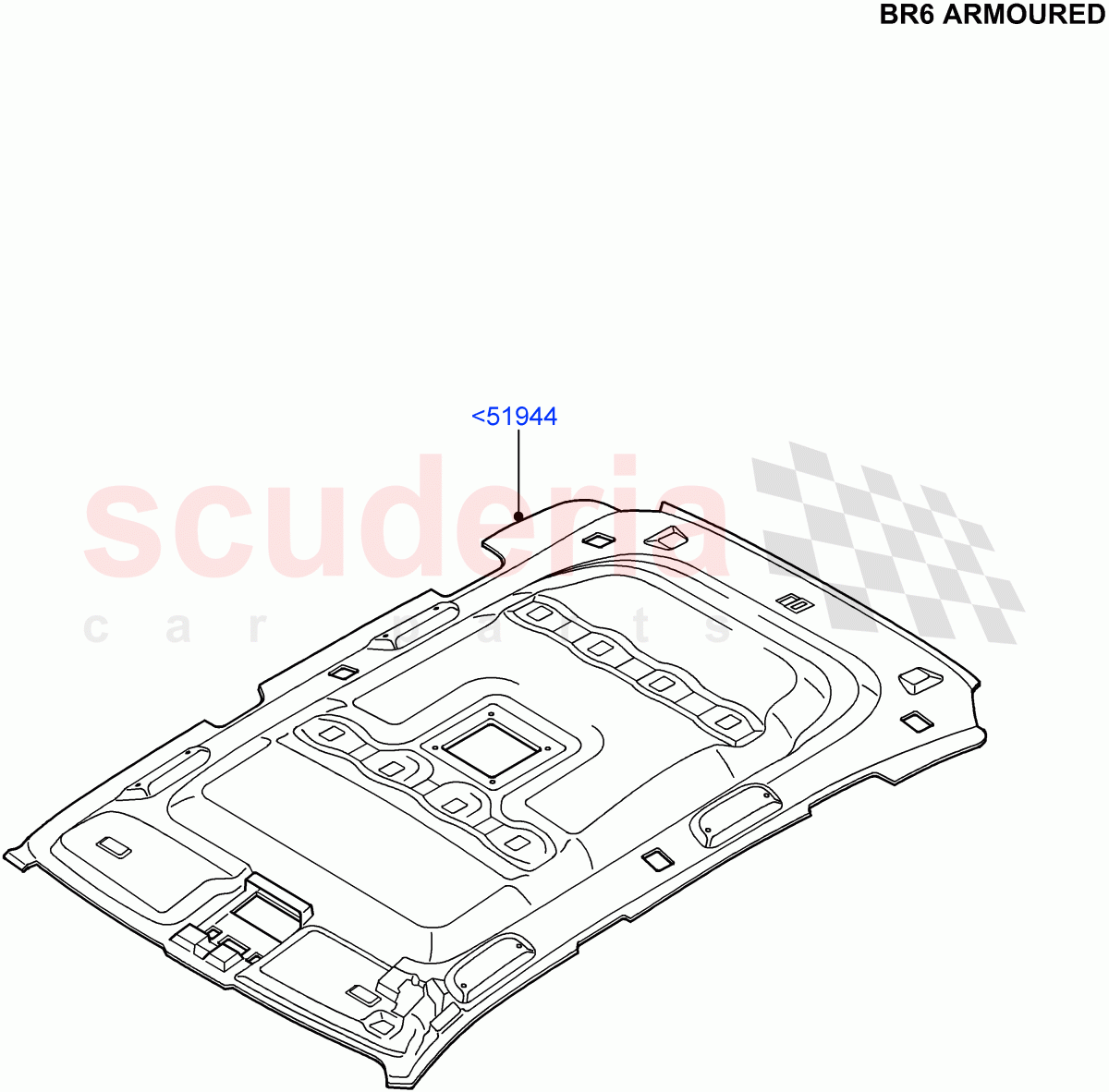 Headlining And Sun Visors (With B6 Level Armouring) ((V) FROMAA000001) of Land Rover Land Rover Range Rover (2010-2012) [3.6 V8 32V DOHC EFI Diesel]