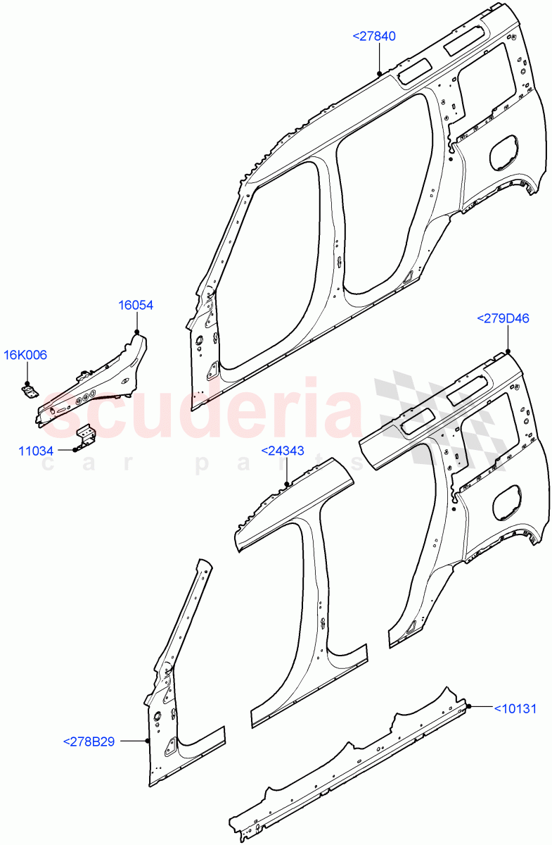 Side Panels - Outer (Standard Wheelbase) of Land Rover Land Rover Defender (2020+) [5.0 OHC SGDI SC V8 Petrol]