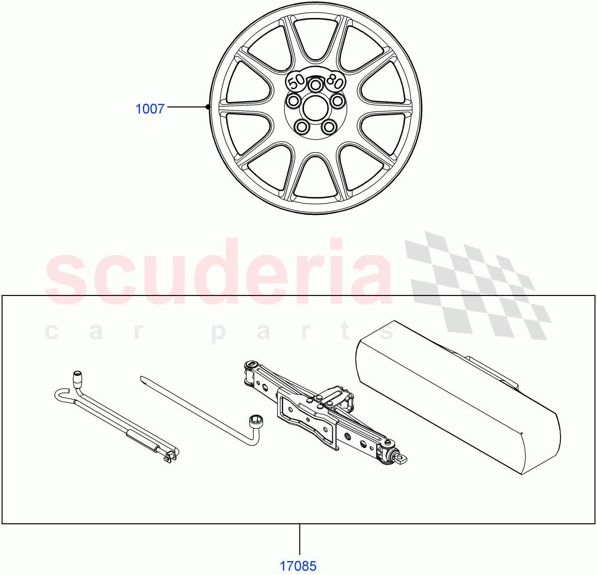 Accessory Wheels (Spare wheel kit) of Land Rover Land Rover Range Rover Sport (2014+) [3.0 I6 Turbo Petrol AJ20P6]