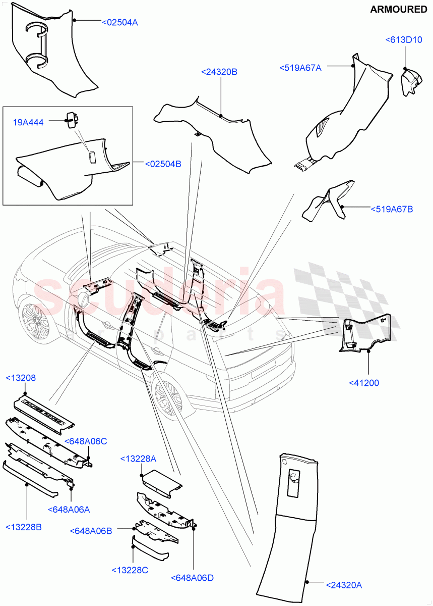 Side Trim (Armoured) ((V) FROMEA000001) of Land Rover Land Rover Range Rover (2012-2021) [2.0 Turbo Petrol GTDI]