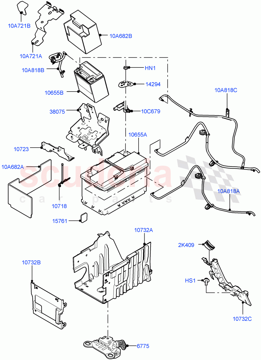 Battery And Mountings (Halewood (UK)) ((V) FROMLH000001) of Land Rover Land Rover Discovery Sport (2015+) [2.0 Turbo Diesel AJ21D4]