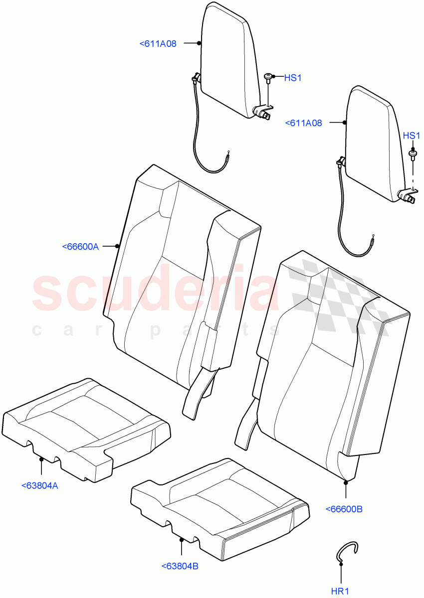 Rear Seat Covers (Taurus Leather Perforated, Halewood (UK), With 3rd Row Double Seat) ((V) FROMLH000001) of Land Rover Land Rover Discovery Sport (2015+) [2.0 Turbo Diesel]