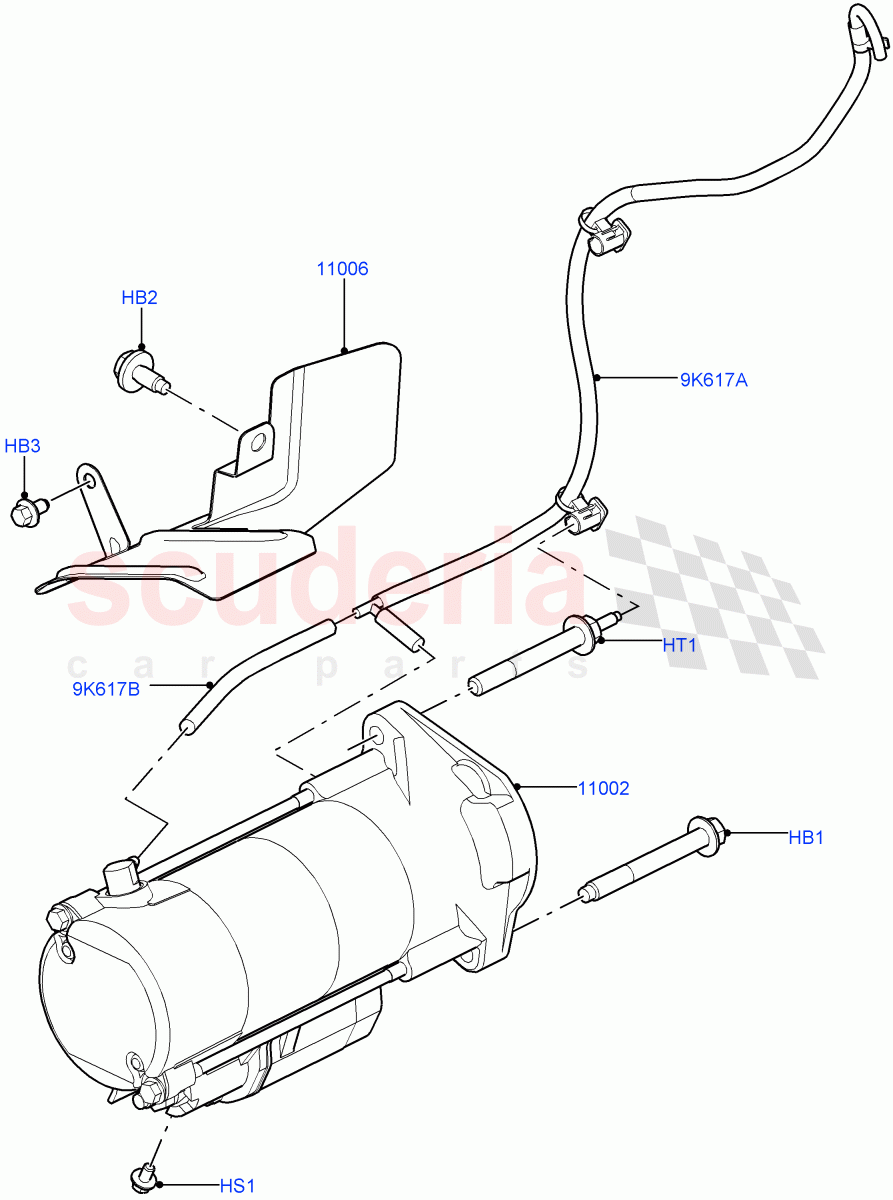 Starter Motor (4.4L DOHC DITC V8 Diesel) of Land Rover Land Rover Range Rover (2012-2021) [4.4 DOHC Diesel V8 DITC]