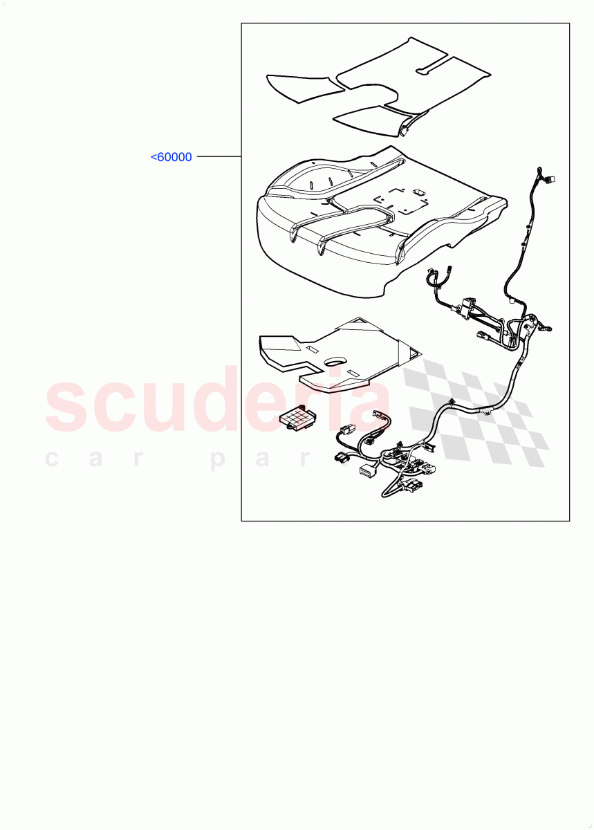Front Seat Base (Sensors, For North America Only) ((+) "CDN/MEX/USA", Halewood (UK)) of Land Rover Land Rover Discovery Sport (2015+) [2.0 Turbo Petrol AJ200P]