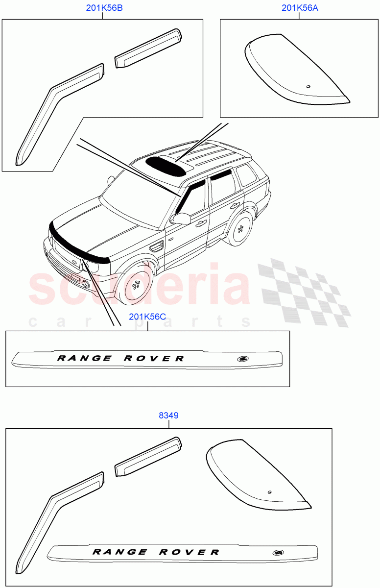 Air Deflectors (Accessory) of Land Rover Land Rover Range Rover Sport (2005-2009) [3.6 V8 32V DOHC EFI Diesel]