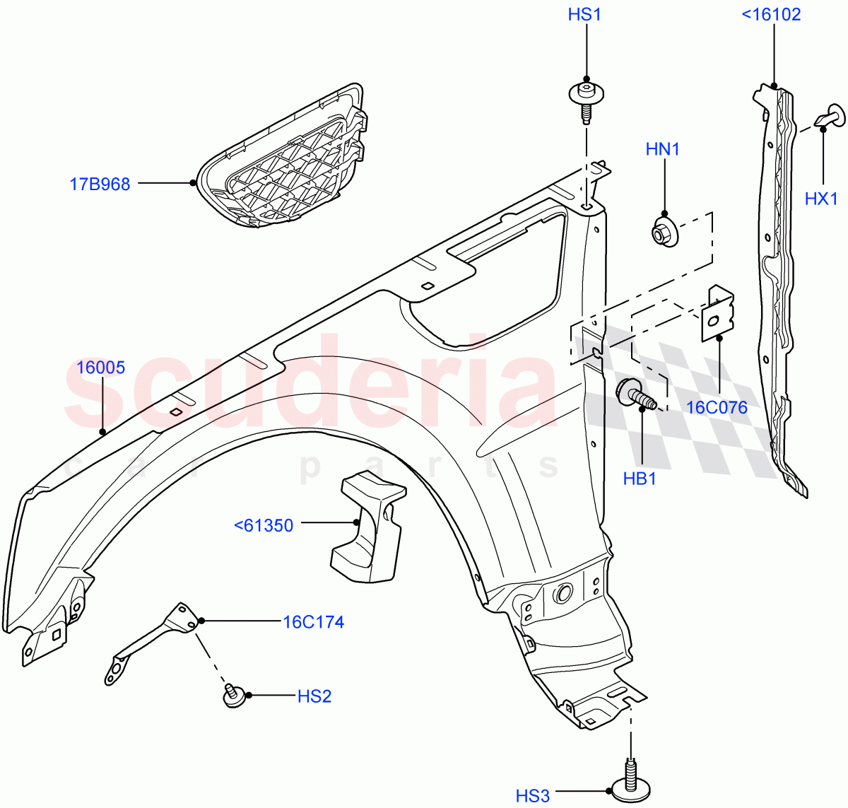 Dash Panel And Front Fenders ((V) TO9A999999) of Land Rover Land Rover Range Rover Sport (2005-2009) [4.4 AJ Petrol V8]