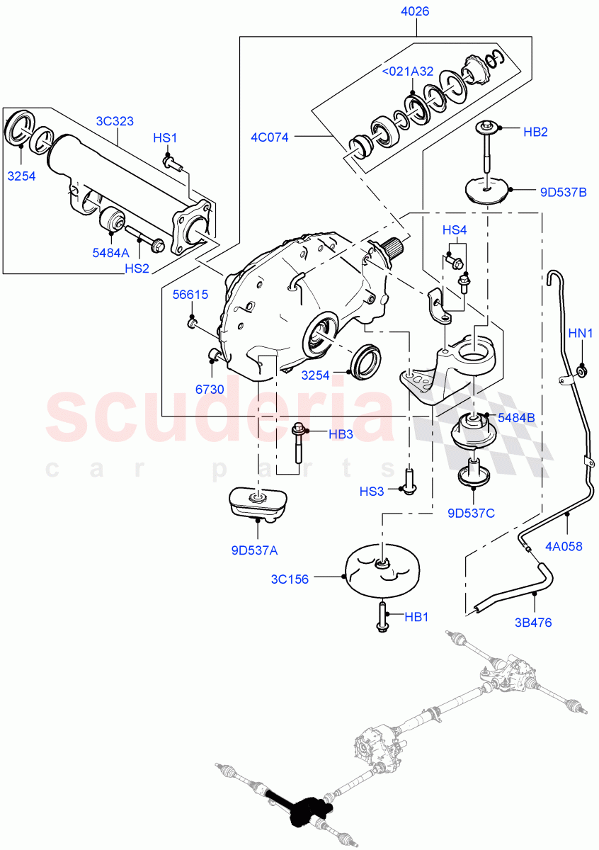 Front Axle Case (8 Speed Auto Trans ZF 8HP70 HEV 4WD) of Land Rover Land Rover Range Rover Sport (2014+) [3.0 Diesel 24V DOHC TC]