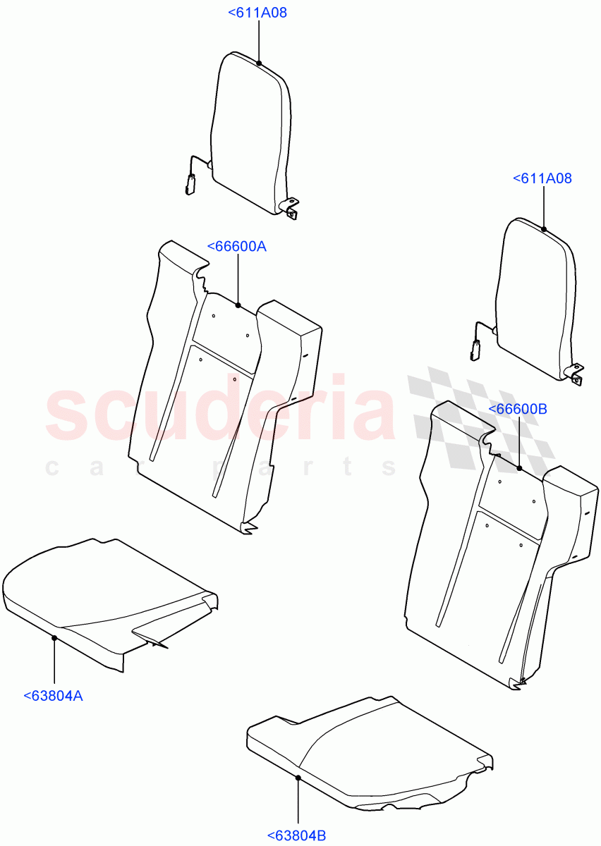 Rear Seat Covers (3rd Row) (Semi Aniline Leather Perf, With 7 Seat Configuration) ((V) FROMJA000001) of Land Rover Land Rover Range Rover Sport (2014+) [3.0 I6 Turbo Diesel AJ20D6]