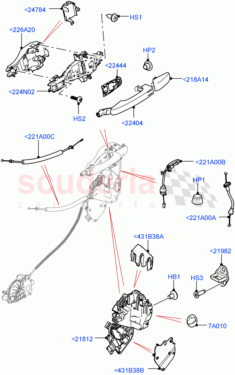 Front Door Lock Controls (Nitra Plant Build) ((V) FROMK2000001) of Land Rover Land Rover Discovery 5 (2017+) [3.0 I6 Turbo Petrol AJ20P6]