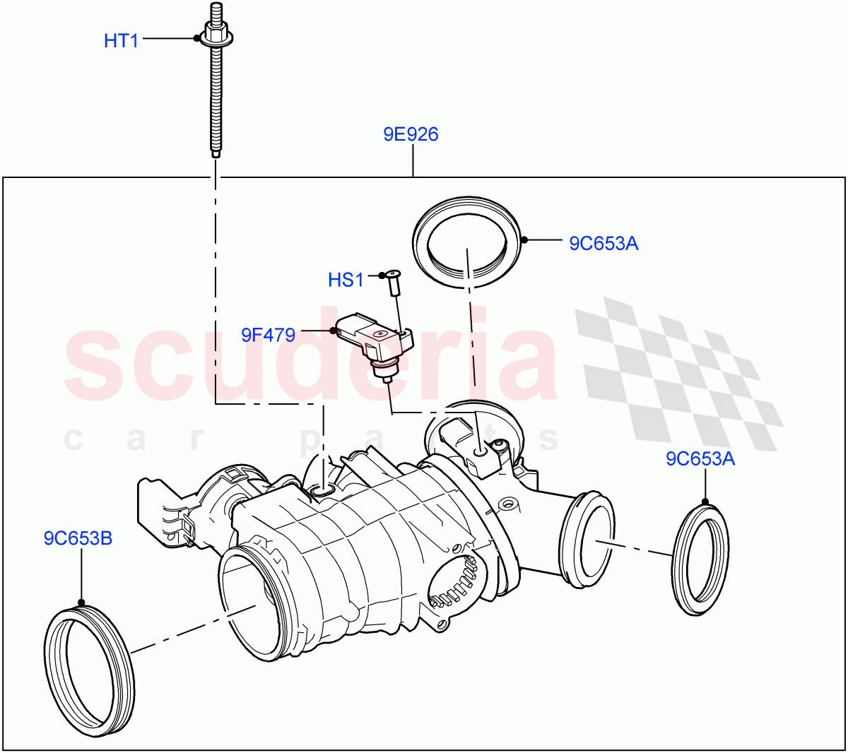 Throttle Housing (Solihull Plant Build) (3.0 V6 D Gen2 Twin Turbo, 3.0 V6 D Gen2 Mono Turbo) ((V) FROMFA000001) of Land Rover Land Rover Range Rover Sport (2014+) [3.0 Diesel 24V DOHC TC]