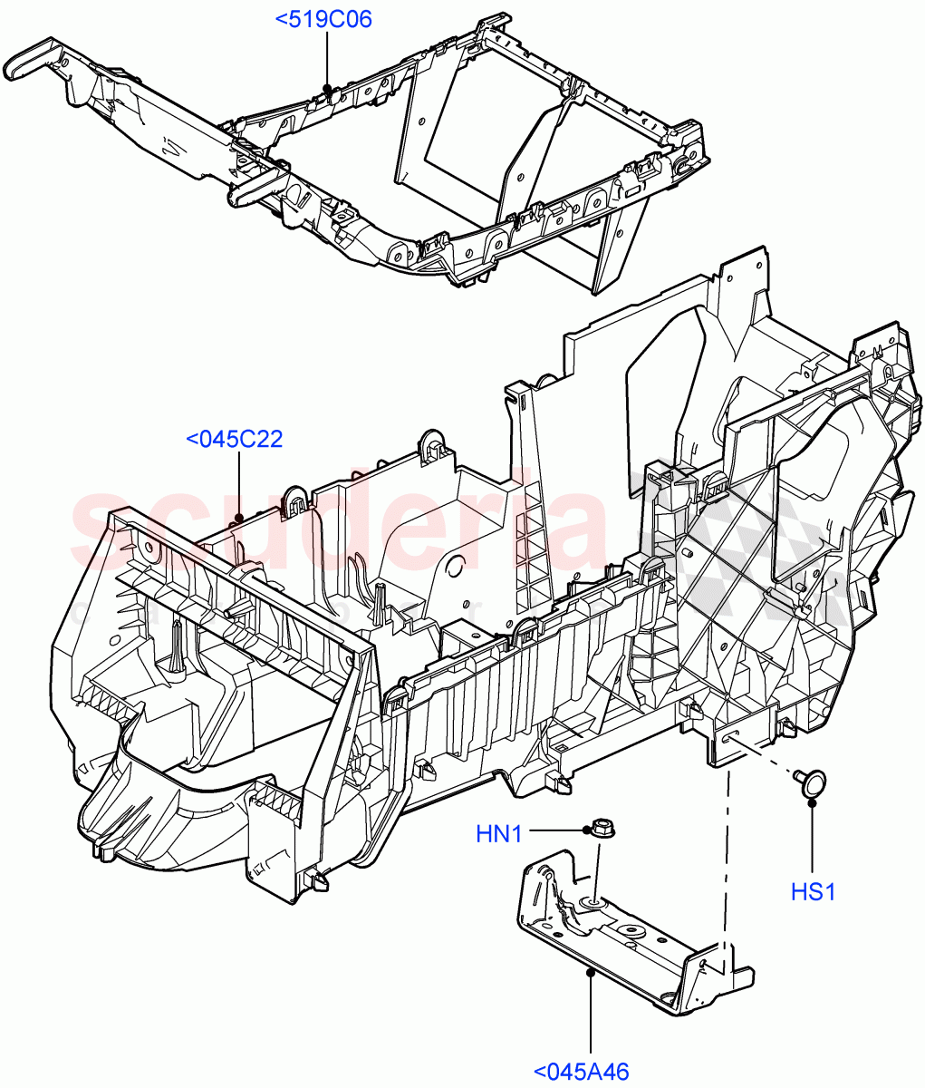 Console - Floor (For Carrier Assy, Internal Components) ((V) FROMAA000001) of Land Rover Land Rover Range Rover Sport (2010-2013) [3.0 Diesel 24V DOHC TC]
