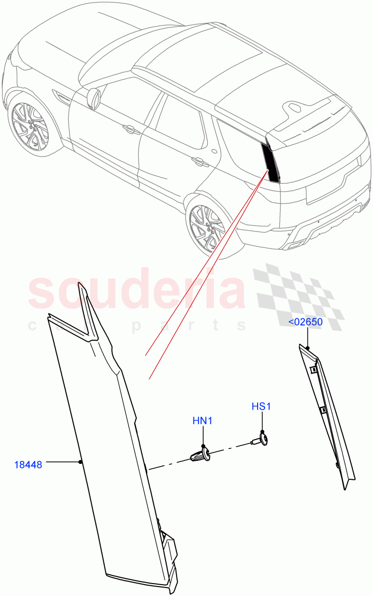 Luggage Compartment Door (Nitra Plant Build, Finishers) ((V) FROMK2000001) of Land Rover Land Rover Discovery 5 (2017+) [2.0 Turbo Diesel]