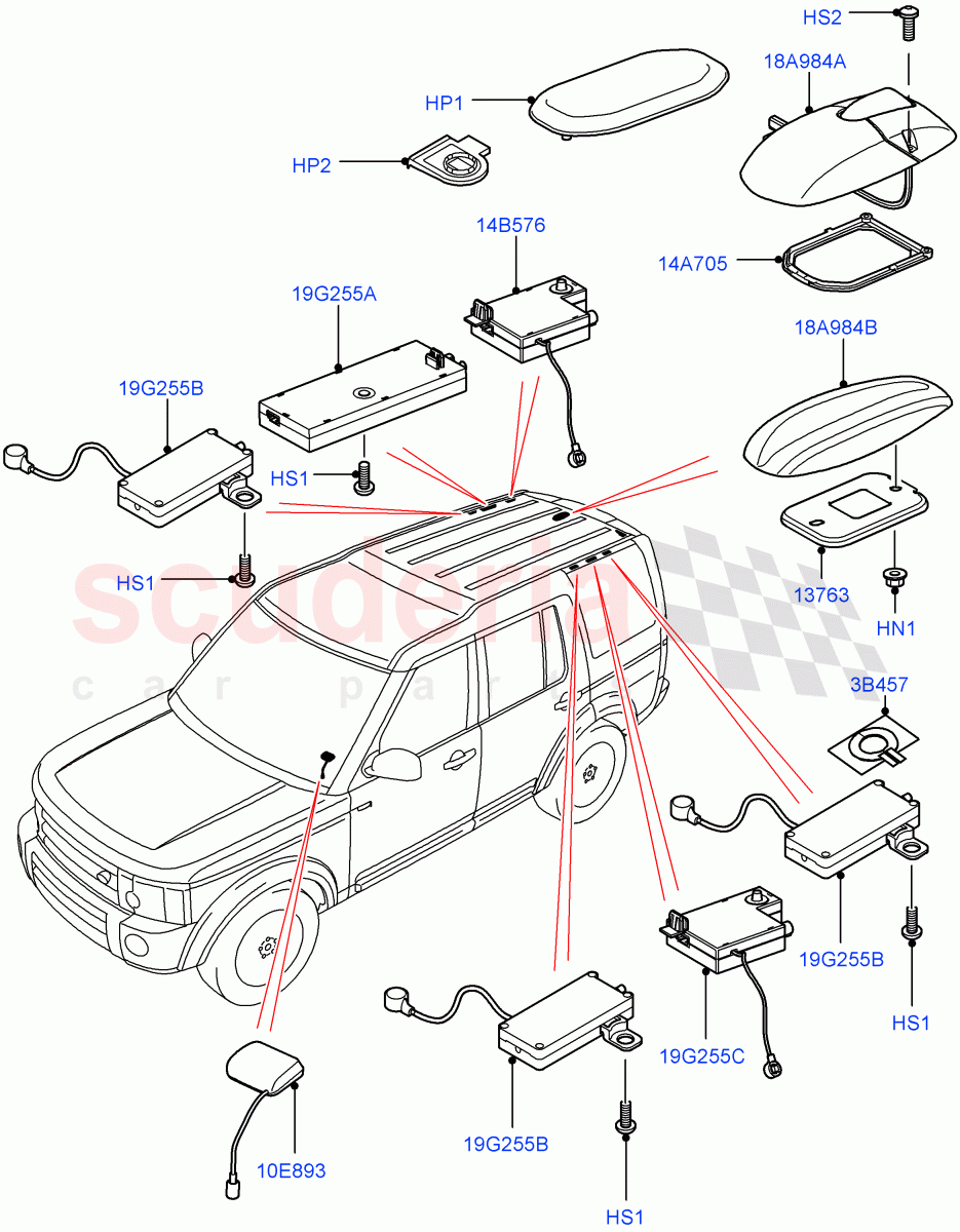Aerial (Roof) ((V) FROMAA000001) of Land Rover Land Rover Discovery 4 (2010-2016) [4.0 Petrol V6]