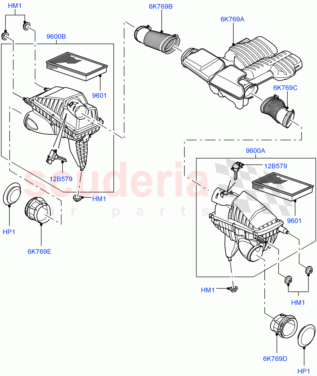 Air Cleaner (5.0L OHC SGDI NA V8 Petrol - AJ133) ((V) FROMAA000001) of Land Rover Land Rover Range Rover (2010-2012) [5.0 OHC SGDI NA V8 Petrol]