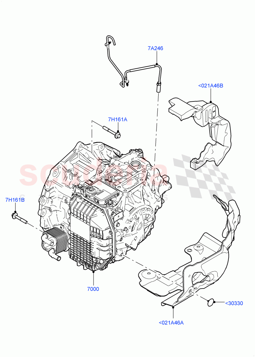 Auto Trans Assy & Speedometer Drive (1.5L AJ20P3 Petrol High PHEV, 8 Speed Automatic Trans 8G30, Halewood (UK), 1.5L AJ20P3 Petrol High) ((V) FROMLH000001) of Land Rover Land Rover Discovery Sport (2015+) [1.5 I3 Turbo Petrol AJ20P3]