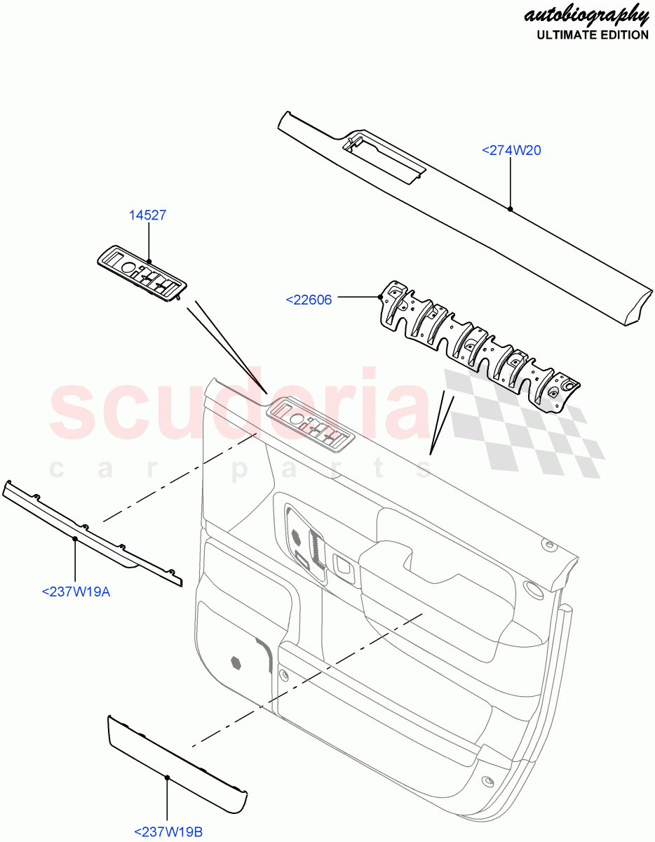 Front Door Trim Installation (Autobiography Ultimate Edition) ((V) FROMBA344356) of Land Rover Land Rover Range Rover (2010-2012) [5.0 OHC SGDI SC V8 Petrol]