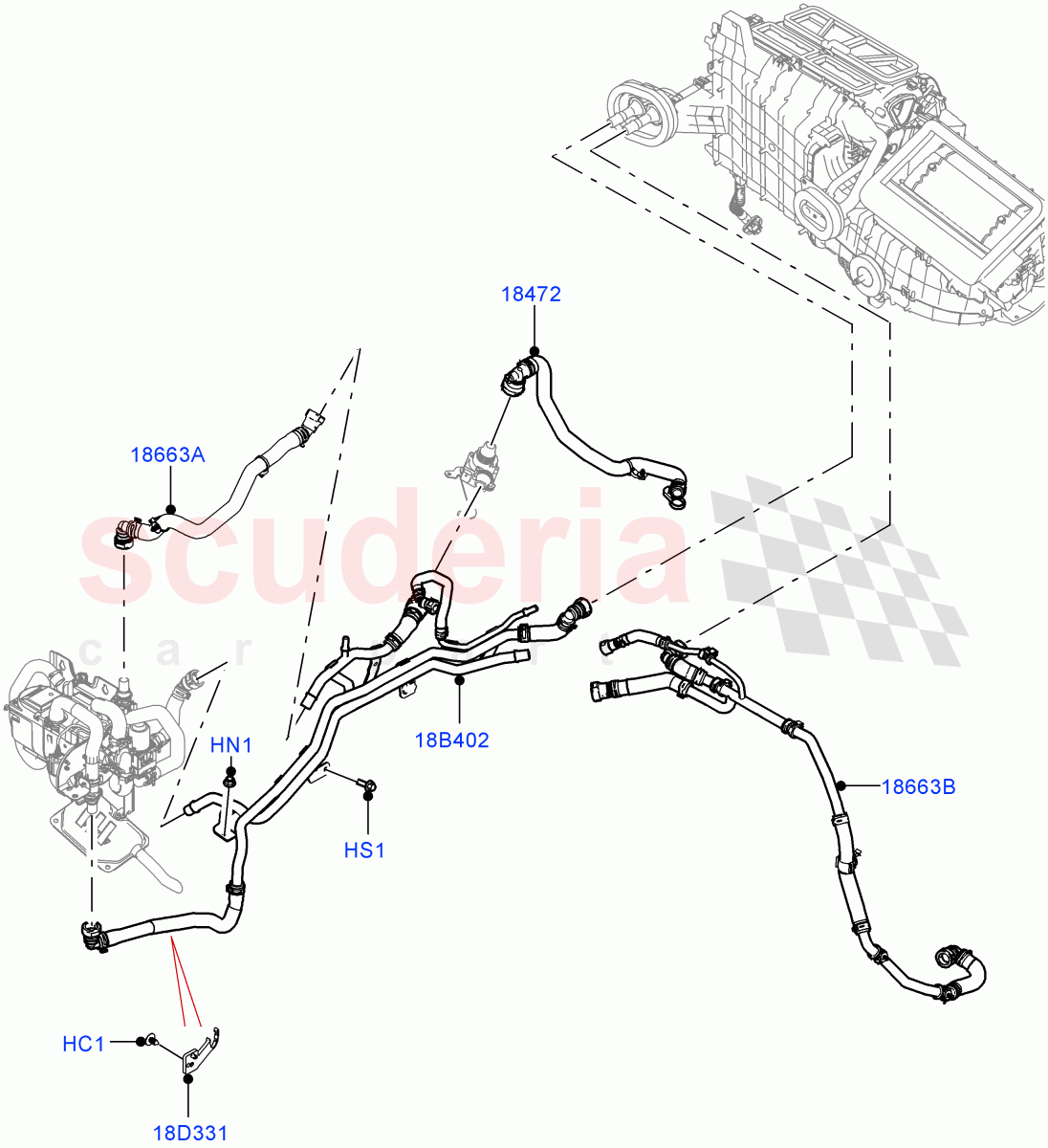 Heater Hoses (3.0L AJ20P6 Petrol High, Fuel Heater W/Pk Heat With Remote) ((V) FROMMA000001) of Land Rover Land Rover Range Rover Velar (2017+) [2.0 Turbo Diesel]