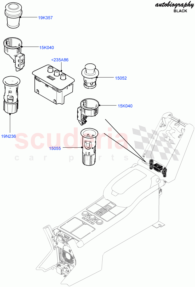 Instrument Panel Related Parts (Console Deployable Tables) ((V) FROMEA000001, (V) TOHA999999) of Land Rover Land Rover Range Rover (2012-2021) [3.0 DOHC GDI SC V6 Petrol]