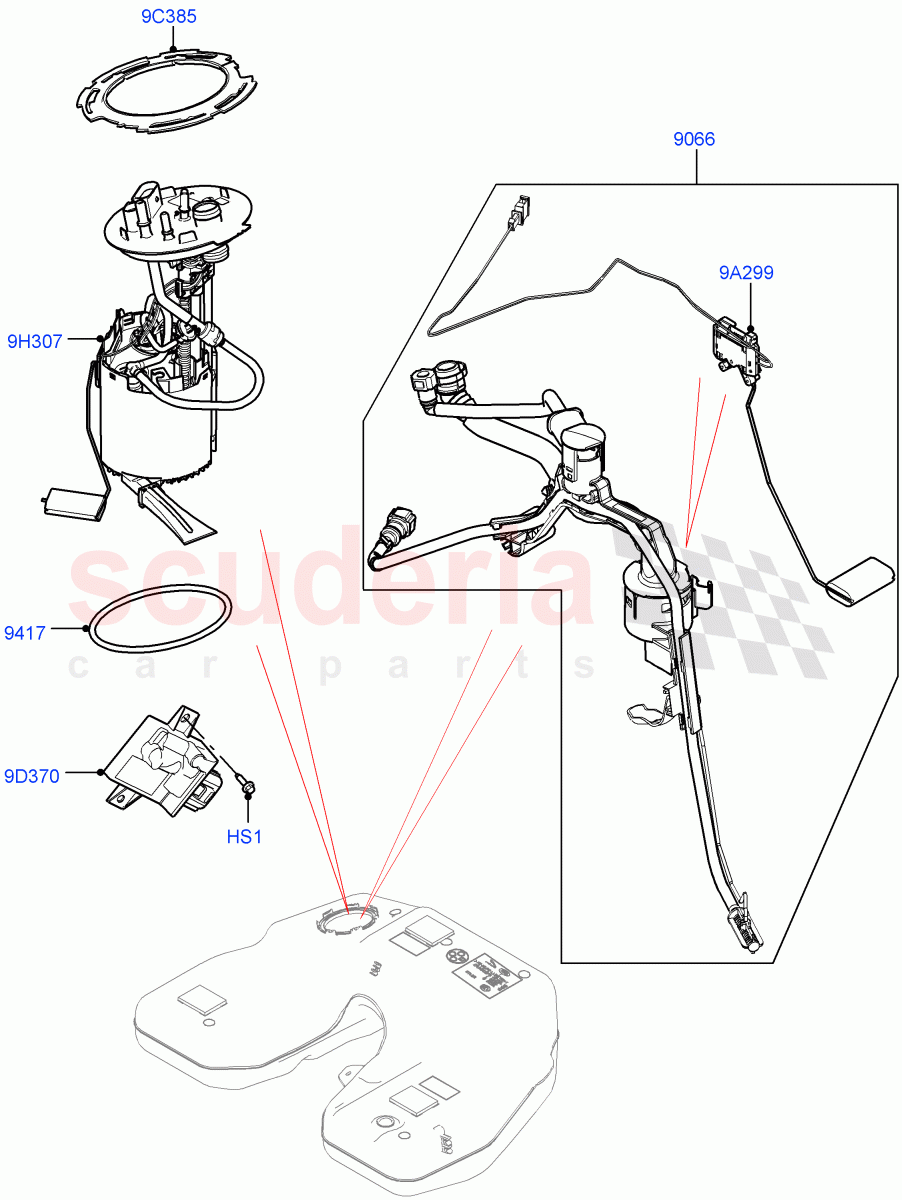 Fuel Pump And Sender Unit (2.0L I4 High DOHC AJ200 Petrol) ((V) FROMJA000001) of Land Rover Land Rover Range Rover Sport (2014+) [2.0 Turbo Petrol AJ200P]