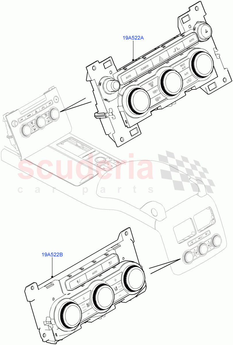 Heater & Air Conditioning Controls ((V) TOHA999999) of Land Rover Land Rover Range Rover (2012-2021) [5.0 OHC SGDI NA V8 Petrol]