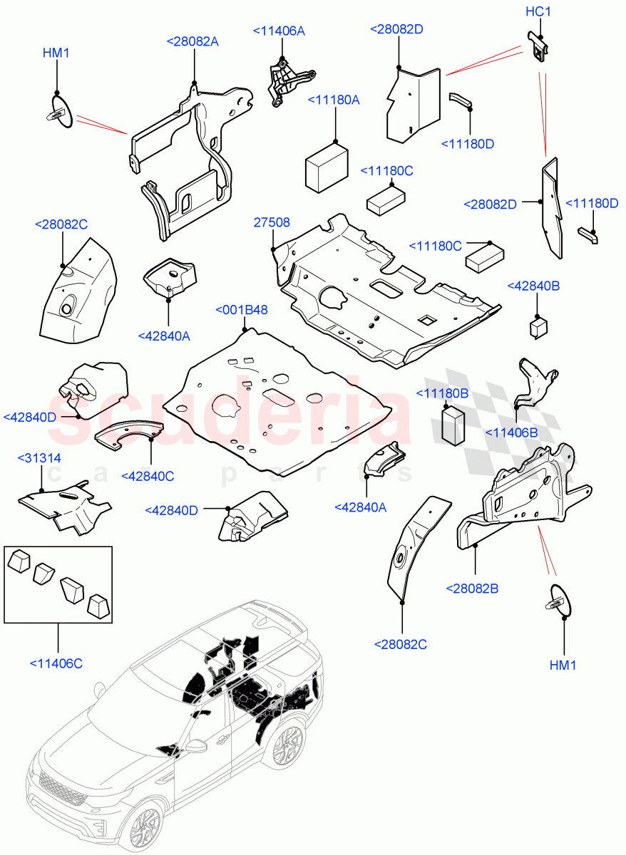 Insulators - Rear (Nitra Plant Build) ((V) FROMK2000001) of Land Rover Land Rover Discovery 5 (2017+) [2.0 Turbo Petrol AJ200P]