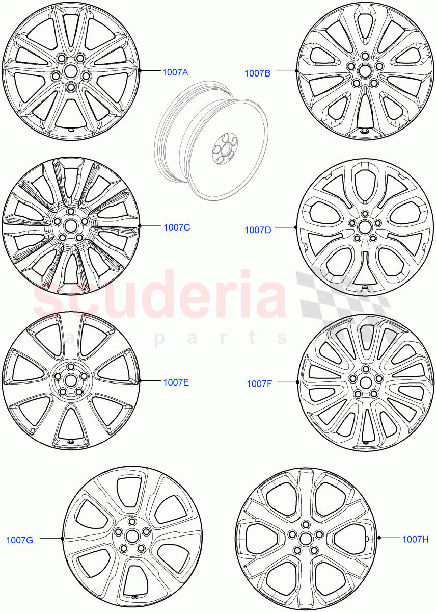 Wheels (Version - Core, Less Version Package) of Land Rover Land Rover Range Rover (2012-2021) [3.0 I6 Turbo Petrol AJ20P6]