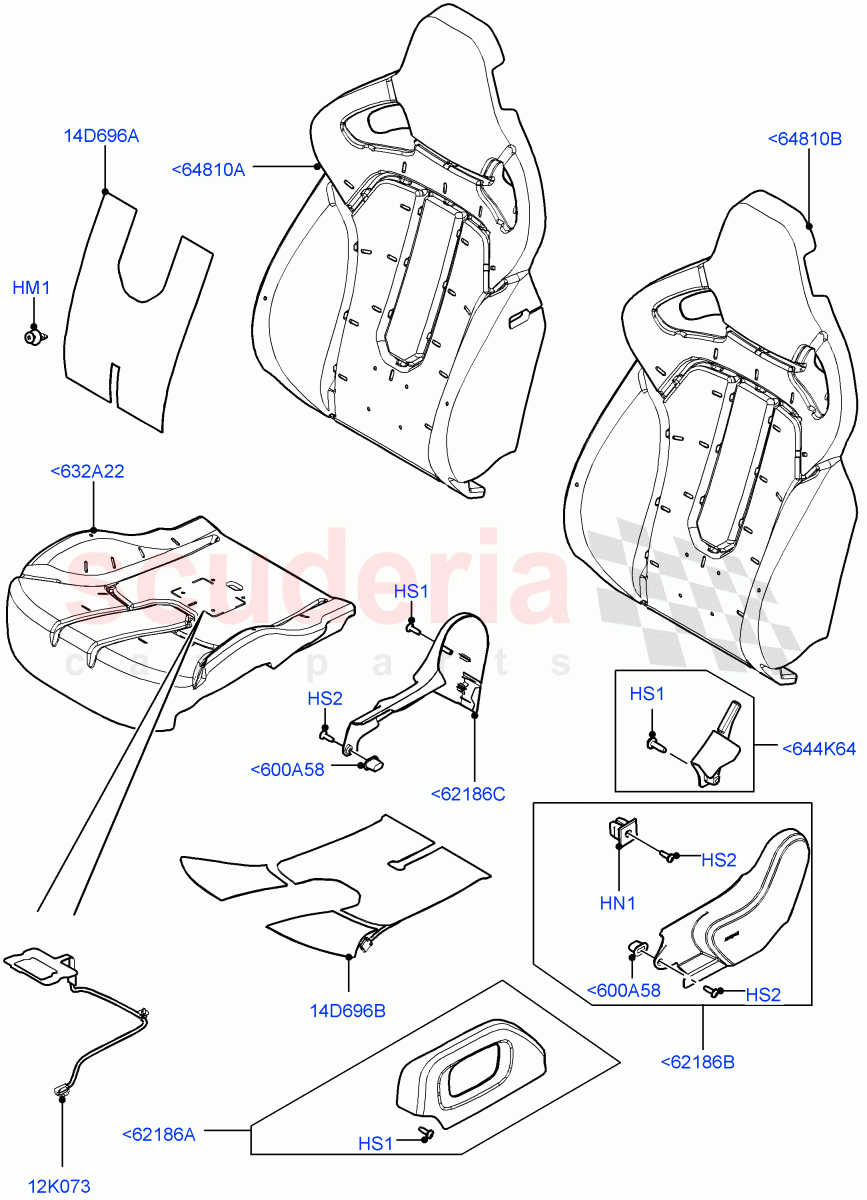 Front Seat Pads/Valances & Heating (Halewood (UK), Seat - Premium) ((V) TOFH999999) of Land Rover Land Rover Range Rover Evoque (2012-2018) [2.0 Turbo Petrol GTDI]