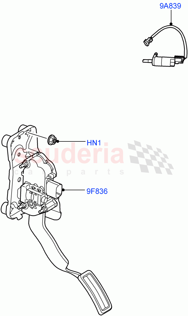 Accelerator/Injection Pump Controls (Lion Diesel 2.7 V6 (140KW)) ((V) TO9A999999) of Land Rover Land Rover Range Rover Sport (2005-2009) [2.7 Diesel V6]