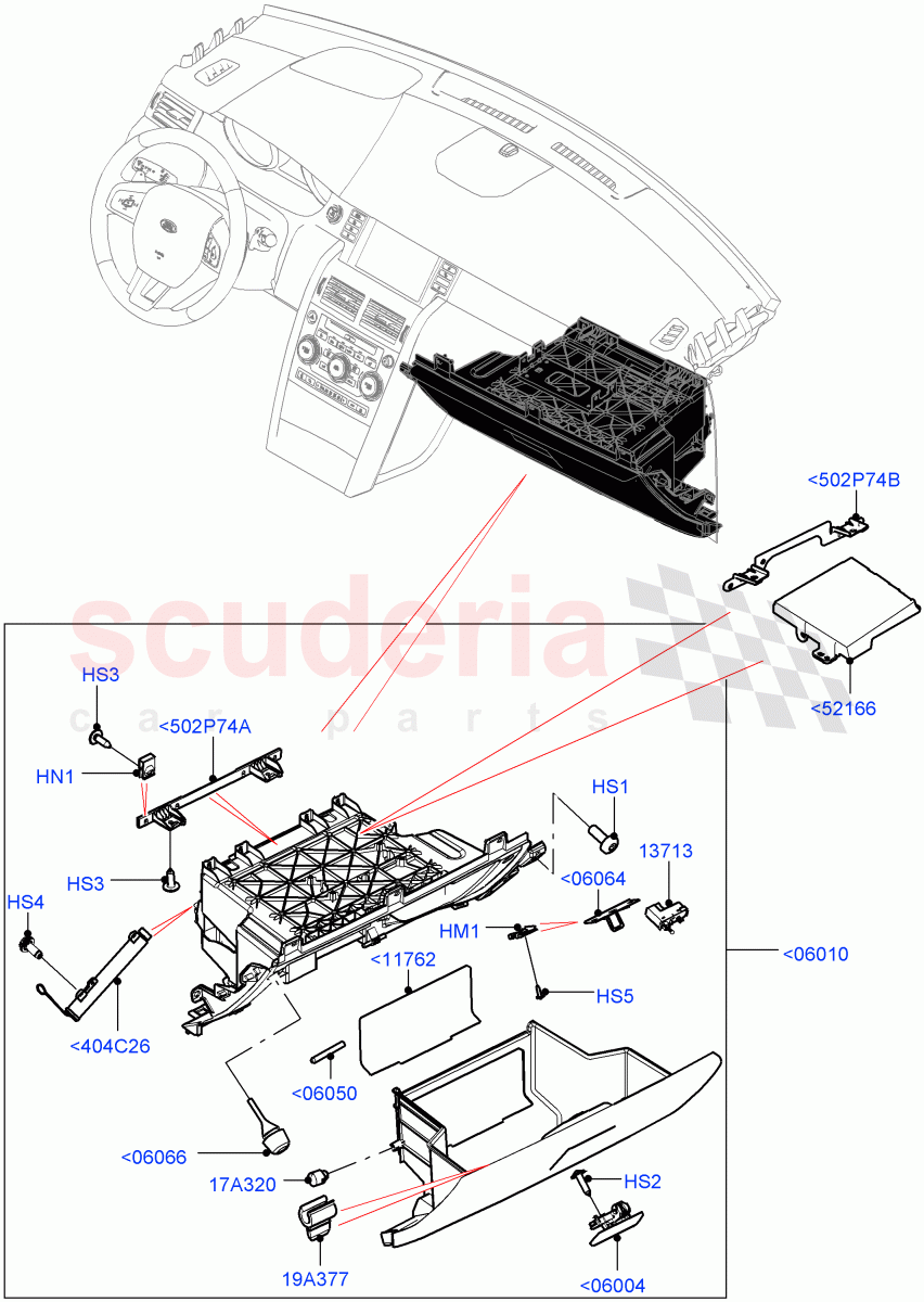 Glove Box (Changsu (China)) ((V) FROMFG000001) of Land Rover Land Rover Discovery Sport (2015+) [2.0 Turbo Petrol AJ200P]