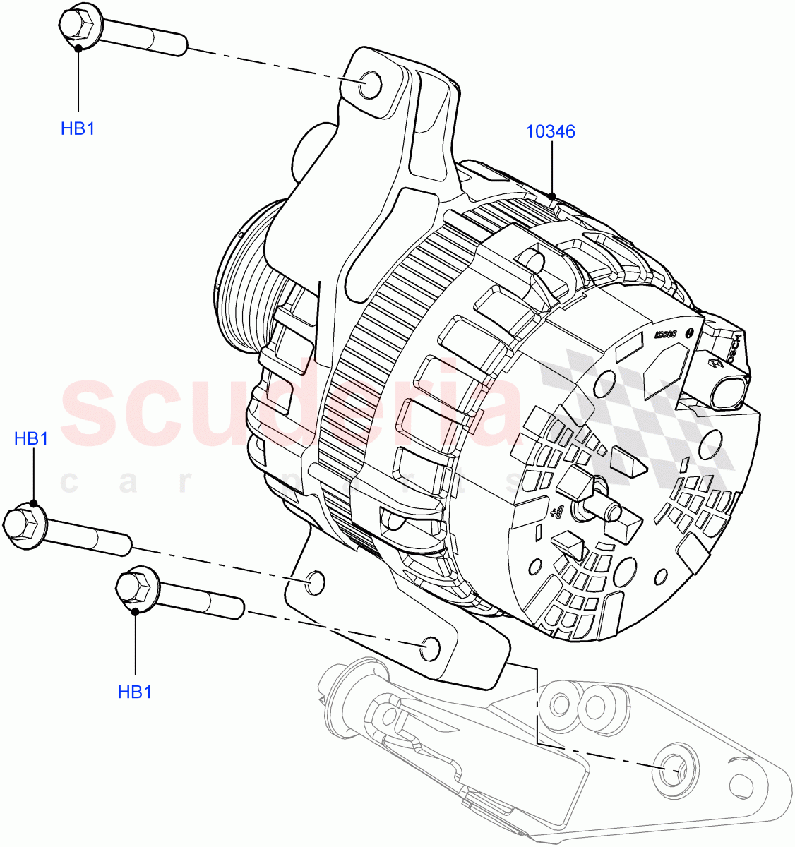 Alternator And Mountings (Changsu (China)) ((V) FROMEG000001) of Land Rover Land Rover Range Rover Evoque (2012-2018) [2.2 Single Turbo Diesel]