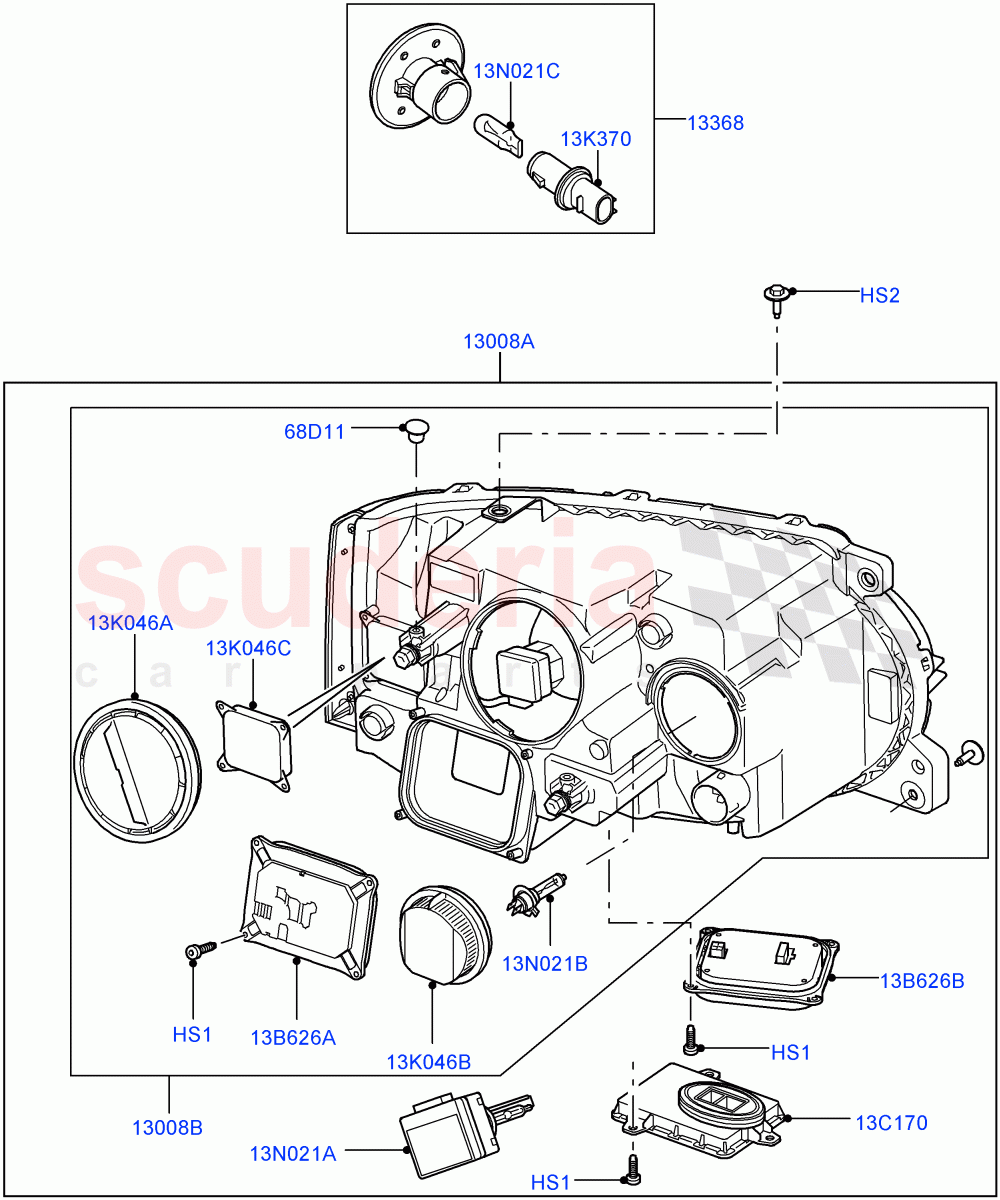 Headlamps And Front Flasher Lamps ((V) FROMAA000001) of Land Rover Land Rover Range Rover (2010-2012) [4.4 DOHC Diesel V8 DITC]