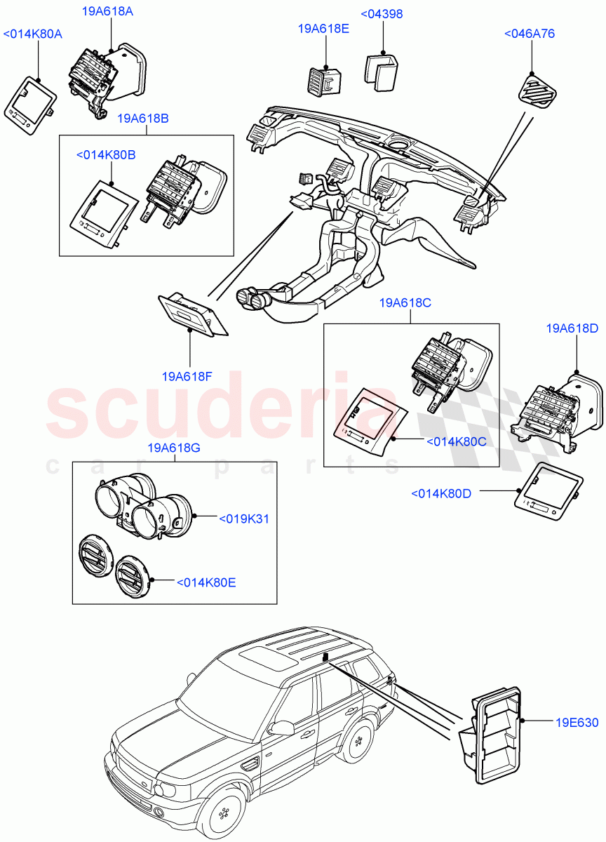 Air Vents, Louvres And Ducts (External Components) ((V) FROMAA000001) of Land Rover Land Rover Range Rover Sport (2010-2013) [5.0 OHC SGDI SC V8 Petrol]