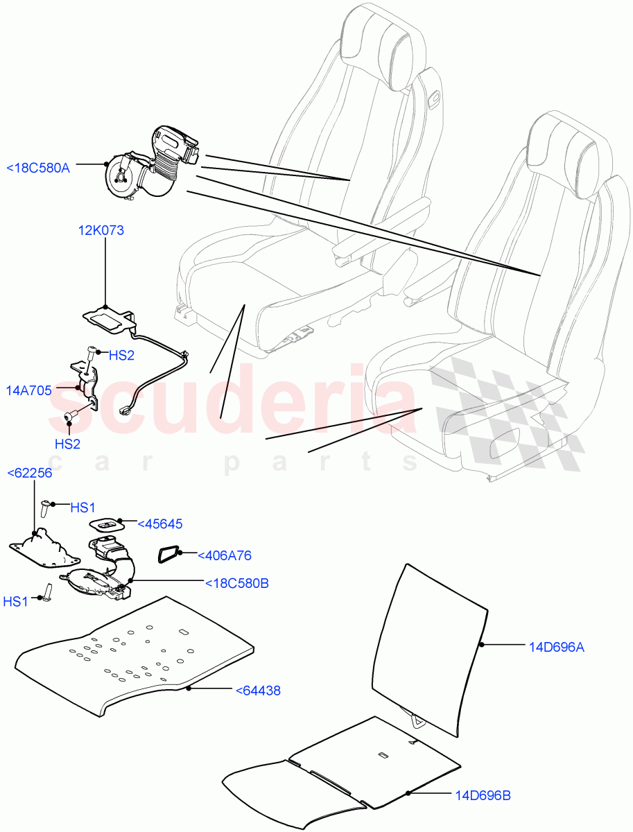 Front Seat Pads/Valances & Heating (Heating) ((V) TOHA999999) of Land Rover Land Rover Range Rover (2012-2021) [3.0 DOHC GDI SC V6 Petrol]