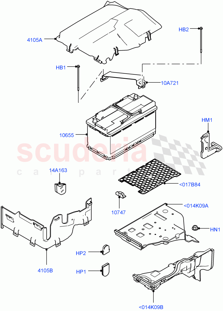 Battery And Mountings (LH) (RHD) ((V) FROMEA000001) of Land Rover Land Rover Discovery 4 (2010-2016) [2.7 Diesel V6]