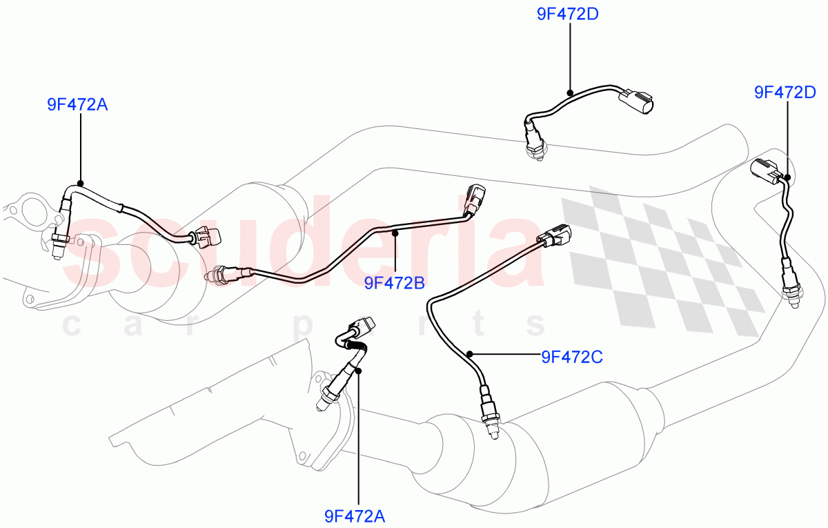Exhaust System (Exhaust System Sensors) (5.0L OHC SGDI NA V8 Petrol - AJ133) of Land Rover Land Rover Range Rover (2012-2021) [5.0 OHC SGDI NA V8 Petrol]
