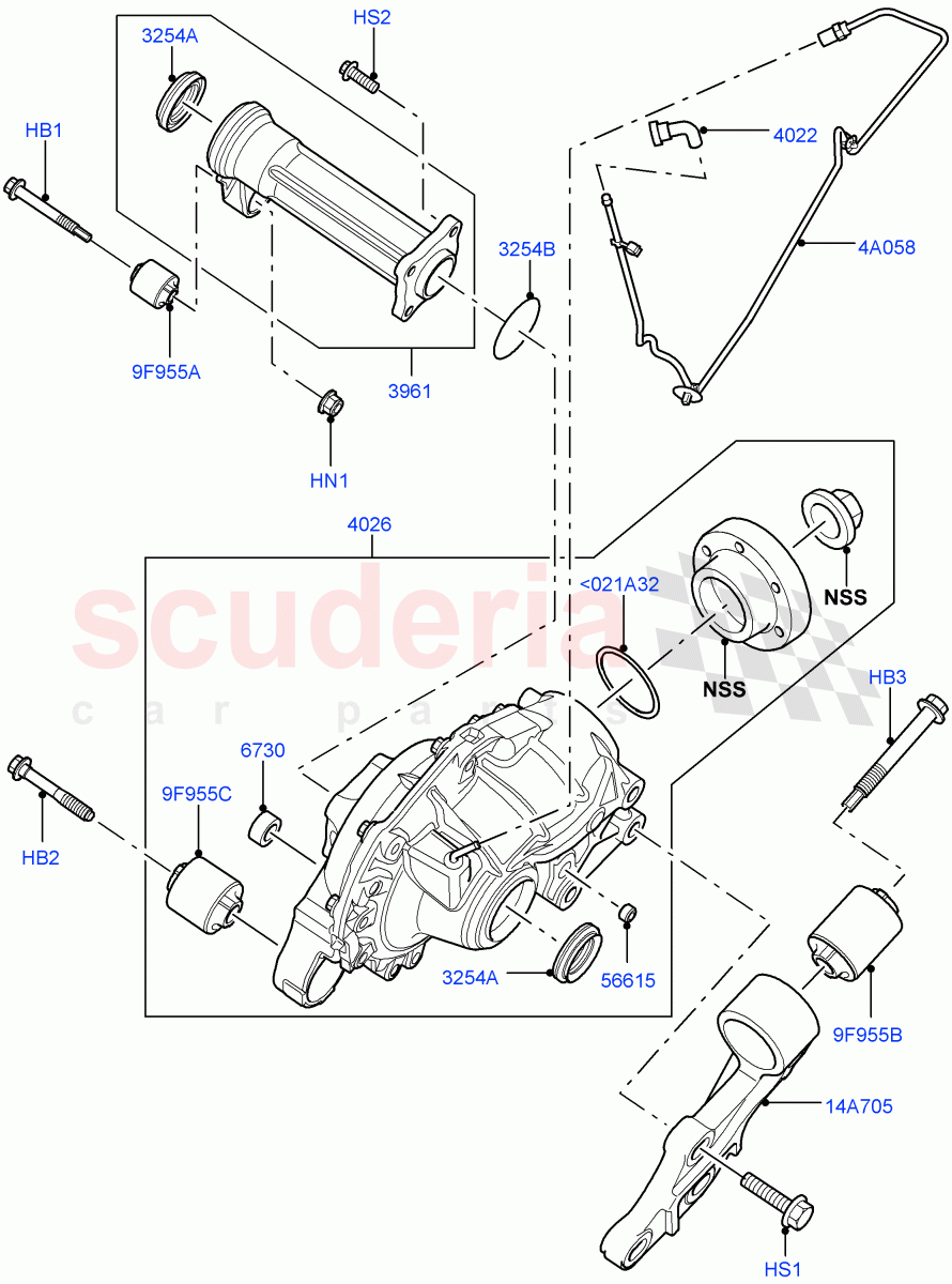 Front Axle Case ((V) TO9A999999) of Land Rover Land Rover Range Rover Sport (2005-2009) [2.7 Diesel V6]