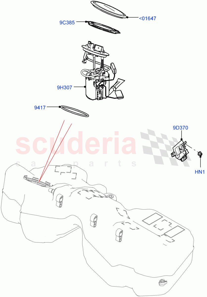 Fuel Pump And Sender Unit (3.0L DOHC GDI SC V6 PETROL) ((V) FROMKA000001) of Land Rover Land Rover Range Rover Velar (2017+) [3.0 DOHC GDI SC V6 Petrol]