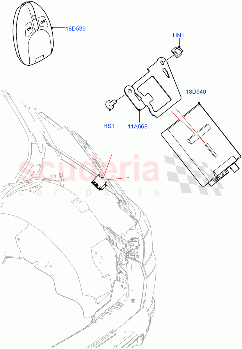 Auxiliary Fuel Fired Pre-Heater (Solihull Plant Build) (Fuel Heater W/Pk Heat With Remote) ((V) FROMKA000001) of Land Rover Land Rover Discovery 5 (2017+) [3.0 I6 Turbo Petrol AJ20P6]