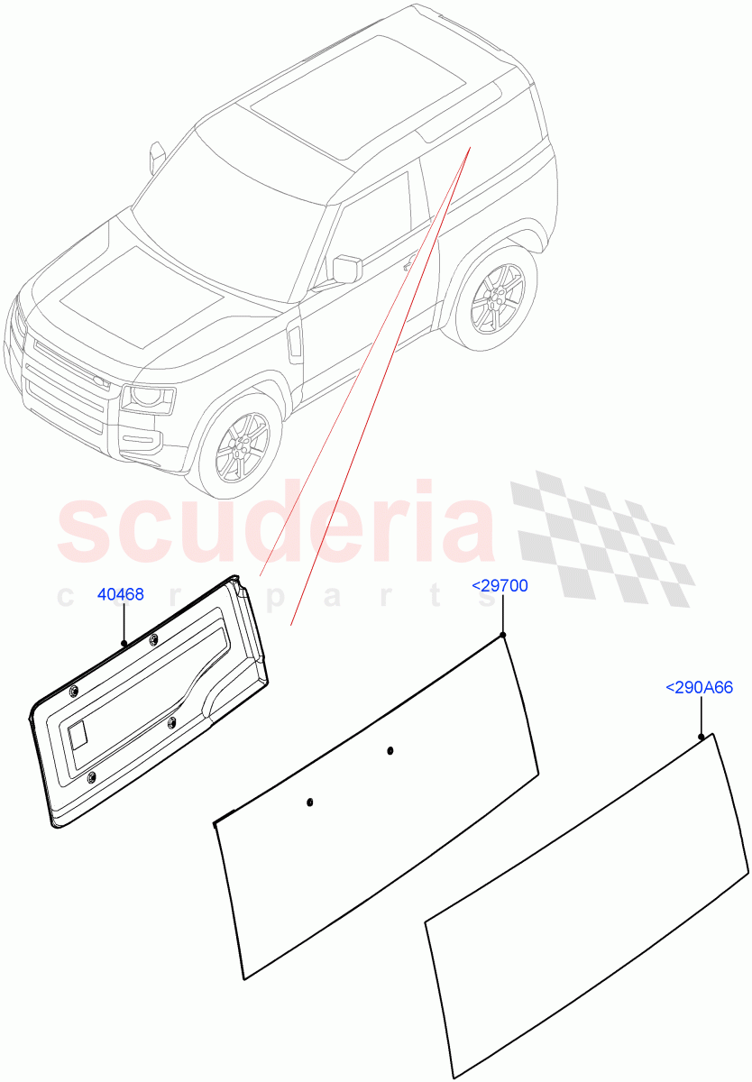 Quarter Windows (Commercial) (Short Wheelbase, Version - Commercial) ((V) FROMM2000001) of Land Rover Land Rover Defender (2020+) [3.0 I6 Turbo Petrol AJ20P6]